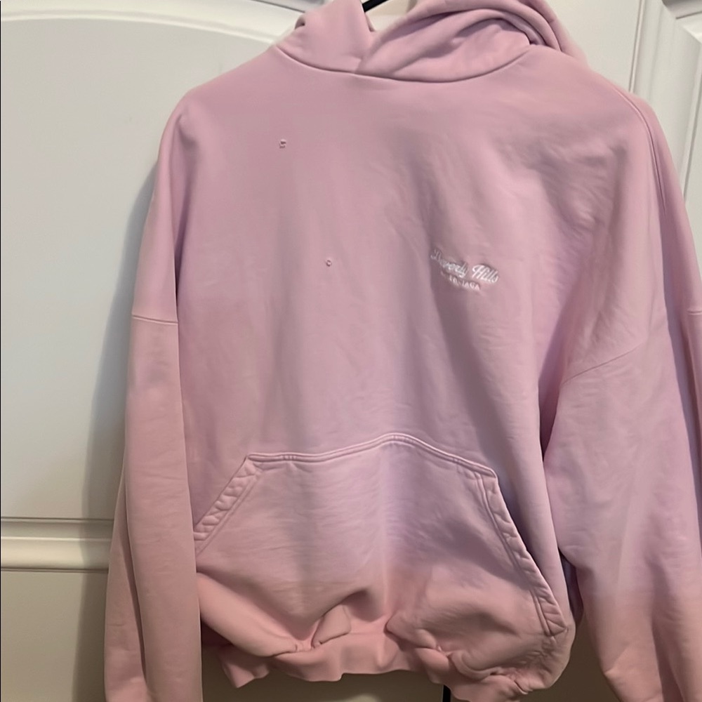 Pink Hoodie with Embroidered Logo